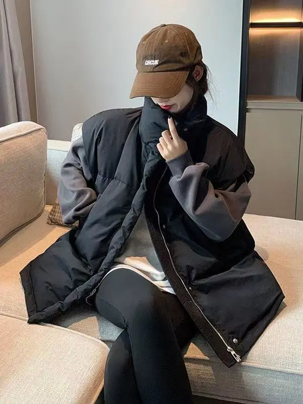 سترات نسائية بدون أكمام وسحاب سترة صوفية صلبة معاطف جيوب فضفاضة ملابس خارجية غير رسمية بياقة واقفة وزر مغطى