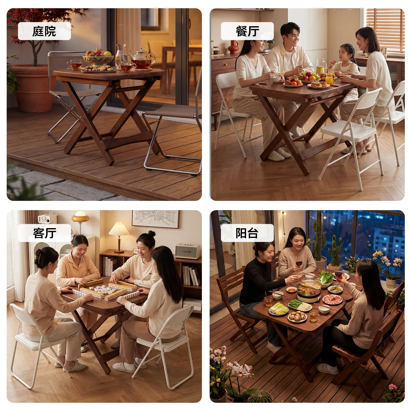 Solid wood dining table folding small apartment dining household square side station can store eggs special table