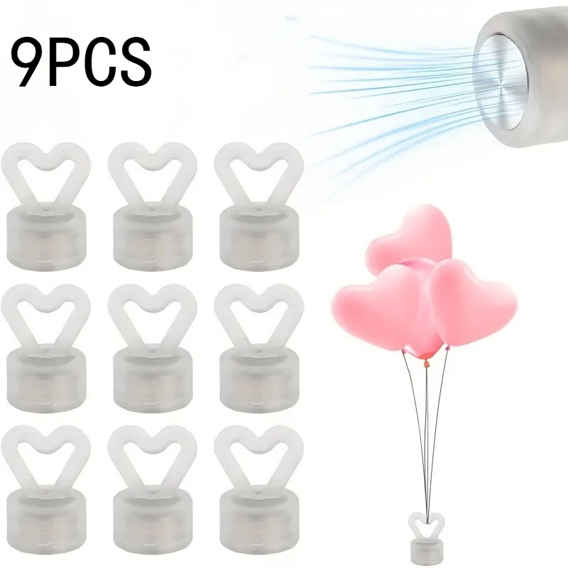 Juego de 9 Pesas Reutilizables para Globos de Helio, Pesas de Globo en Forma de Corazón y Mancuerna, Duraderas, para Decoración de Fiestas, Bodas, Cumpleaños y Festivales