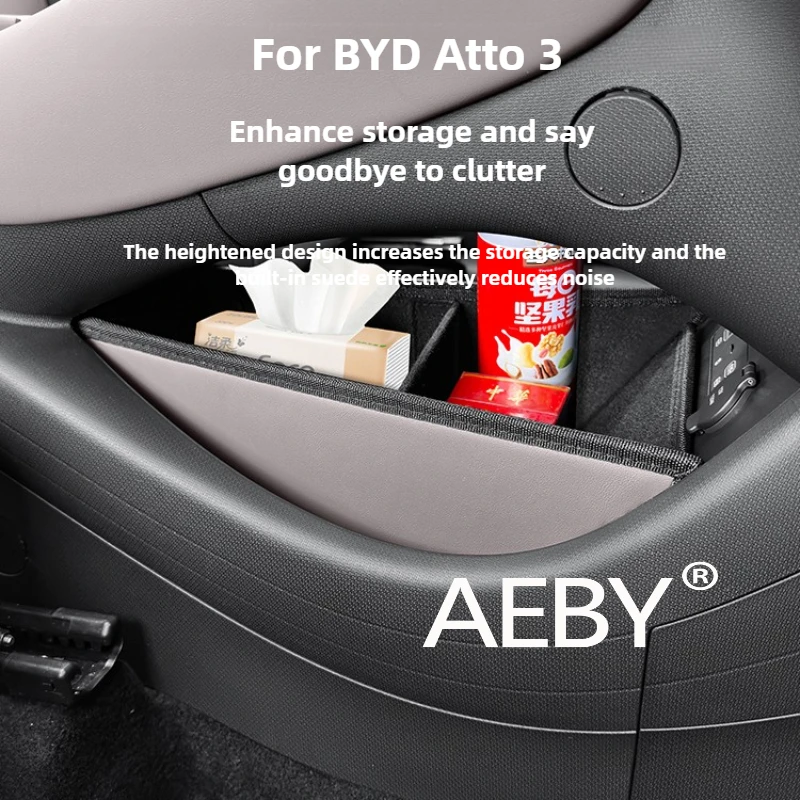 

AEBY For BYD Atto 3 Smart Driving Edition 2022-2025 Car Console Organize,Anti-Slip Car Interior Accessorie,Raised Storage Box