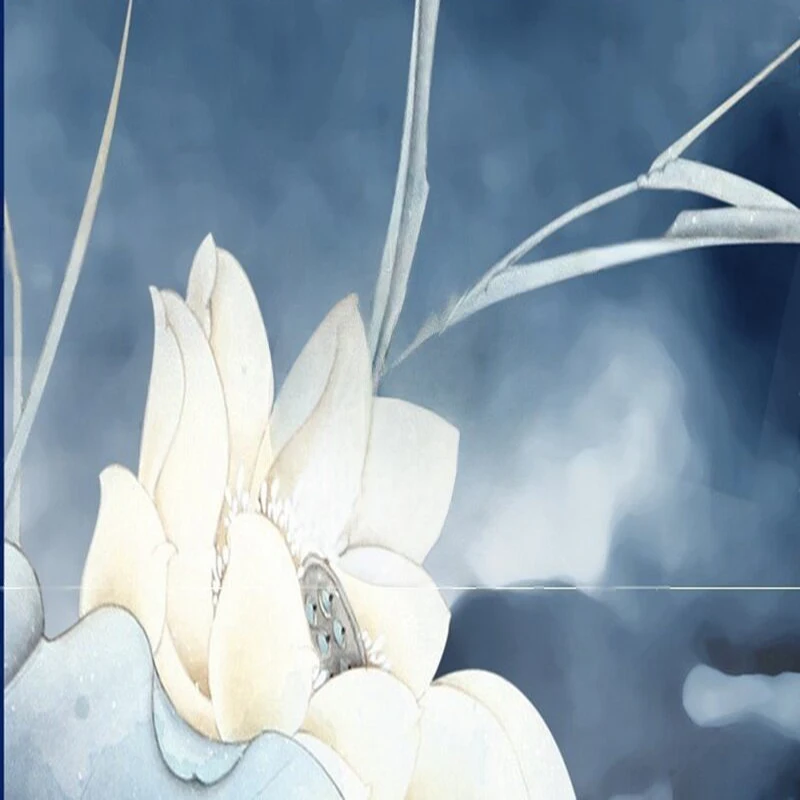 ورق حائط لخلفية غرفة النوم المنزلية الفاخرة لغسل الحبر على الطراز الصيني الحديث والبسيط