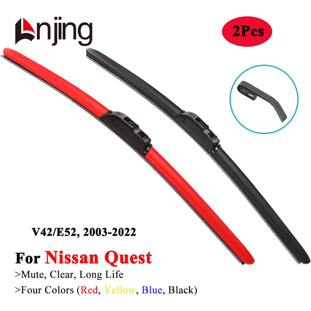 

LNJING Colorful Windshield Wiper Blades For Nissan Quest V42 E52 MPV 2003 2005 2008 2010 2012 2015 2017 2018 2019 2020 2021 2022