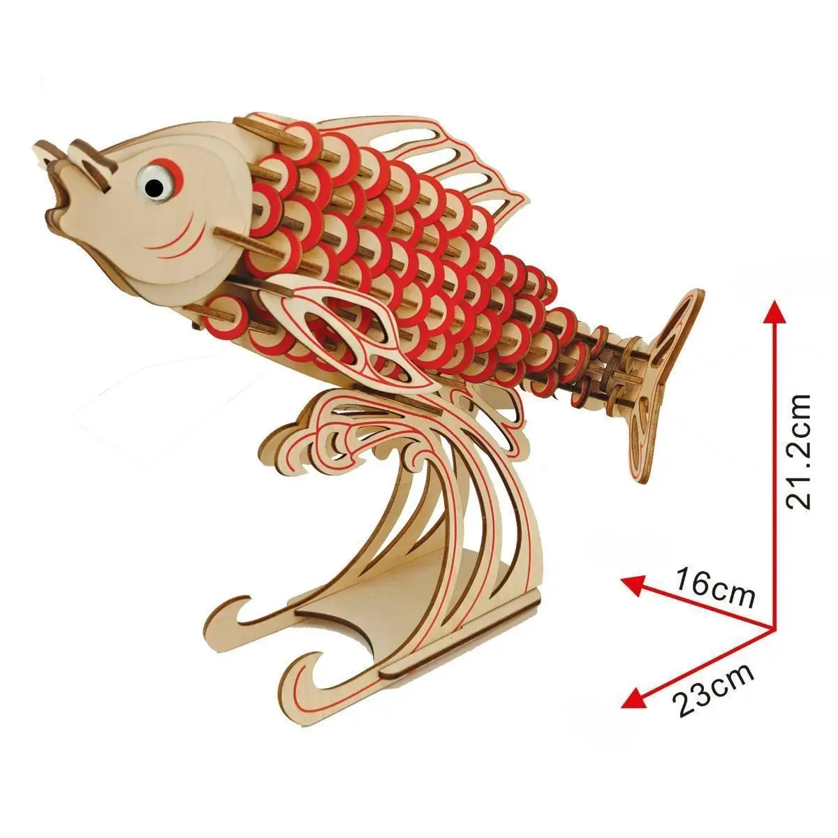 Puzzle 3D en bois poisson fait à la main (156 pièces), artisanat pour loisirs, décoration de maison, anniversaire