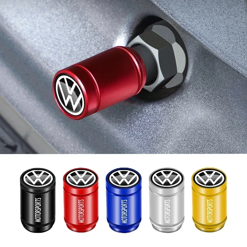 Car 3D Metal Logo Wheel Stem Air Valve Caps Tire Dust Cover For Volkswagen VW GTI R Golf 7 Polo Tiguan Passat Jetta Lavida Rline