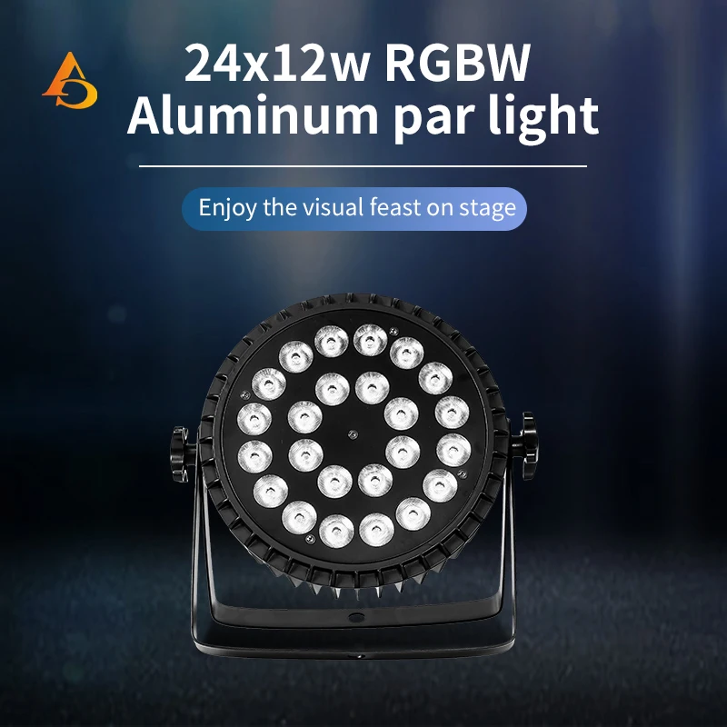 Luz Par Led de aluminio para escenario, lámpara estroboscópica de 24x18w, RGBWA, UV, 6 en 1, para DJ, controlado por consola DMX512