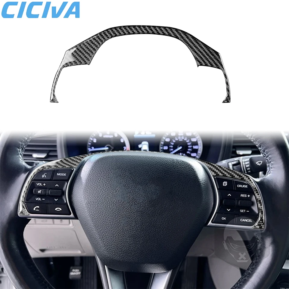 

Soft Carbon Fiber Car Driving wheel buttons Car Interior Decoration Sticker For Hyundai Sonata 9th 2015-2017