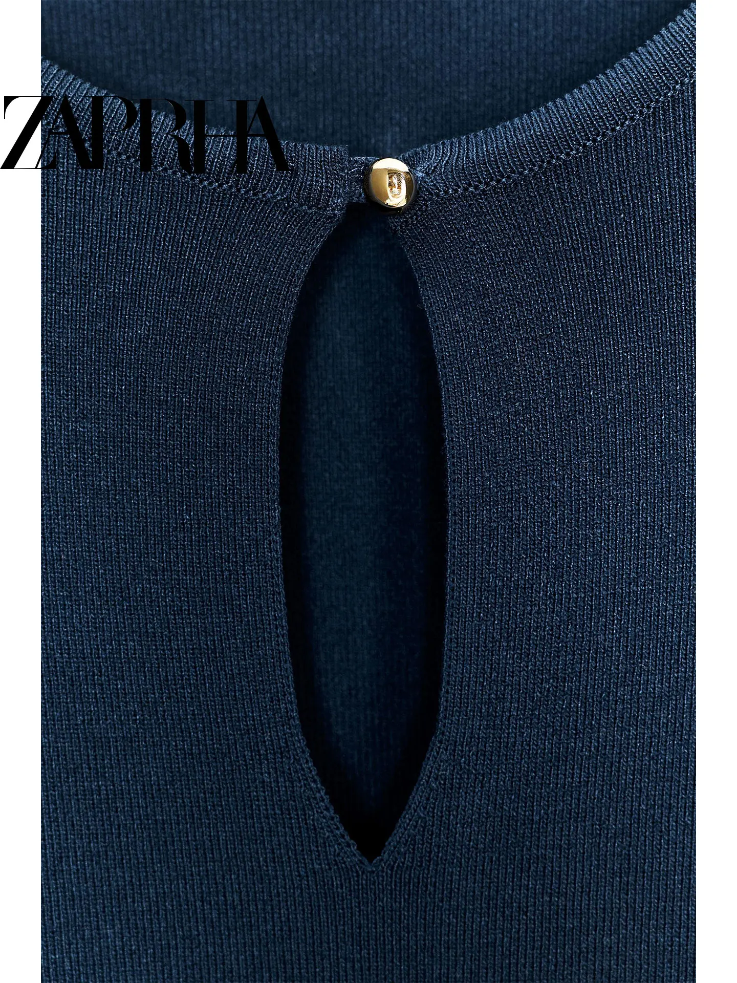 Winter 2025, los gebreid, geborduurd, uitgehold Sve V-Ne Top Dames Casual Design Sensation Tee-Quarter Sve irt