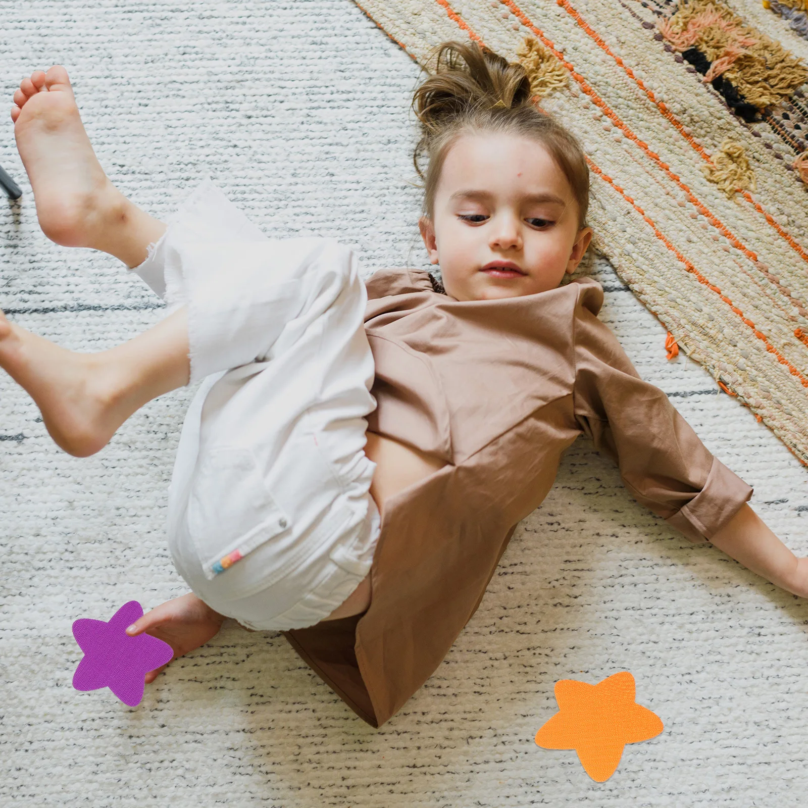 30Pcs Star Carpet Mark Stickers Bright Markers Kids Classroom Sitting Rug Educational Floor Dots Mark Sticker