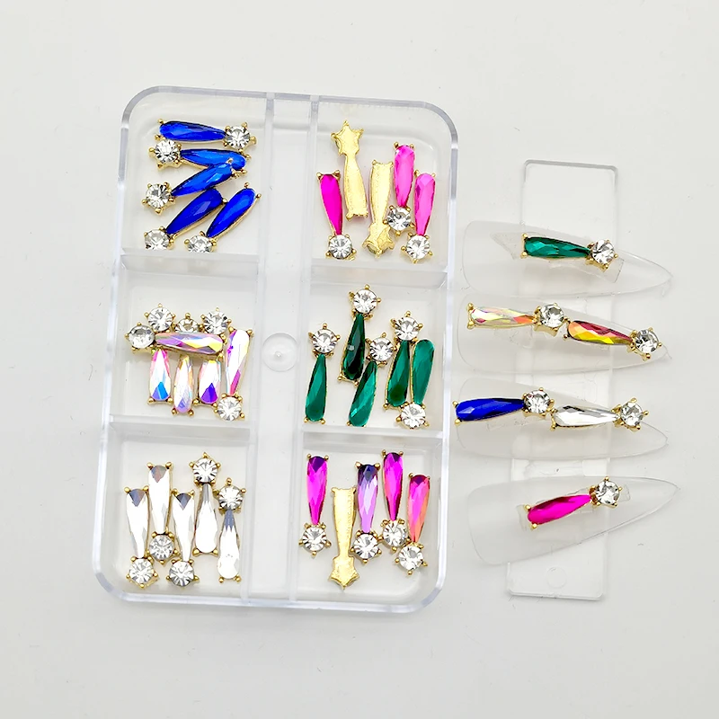 30 Stück Rosa Nagelcharms Legierung Strass 3D Stern Schmetterling Herz Kreuz Edelstein Nägel Kristall Diamant Nagelkunst Dekoration Zubehör