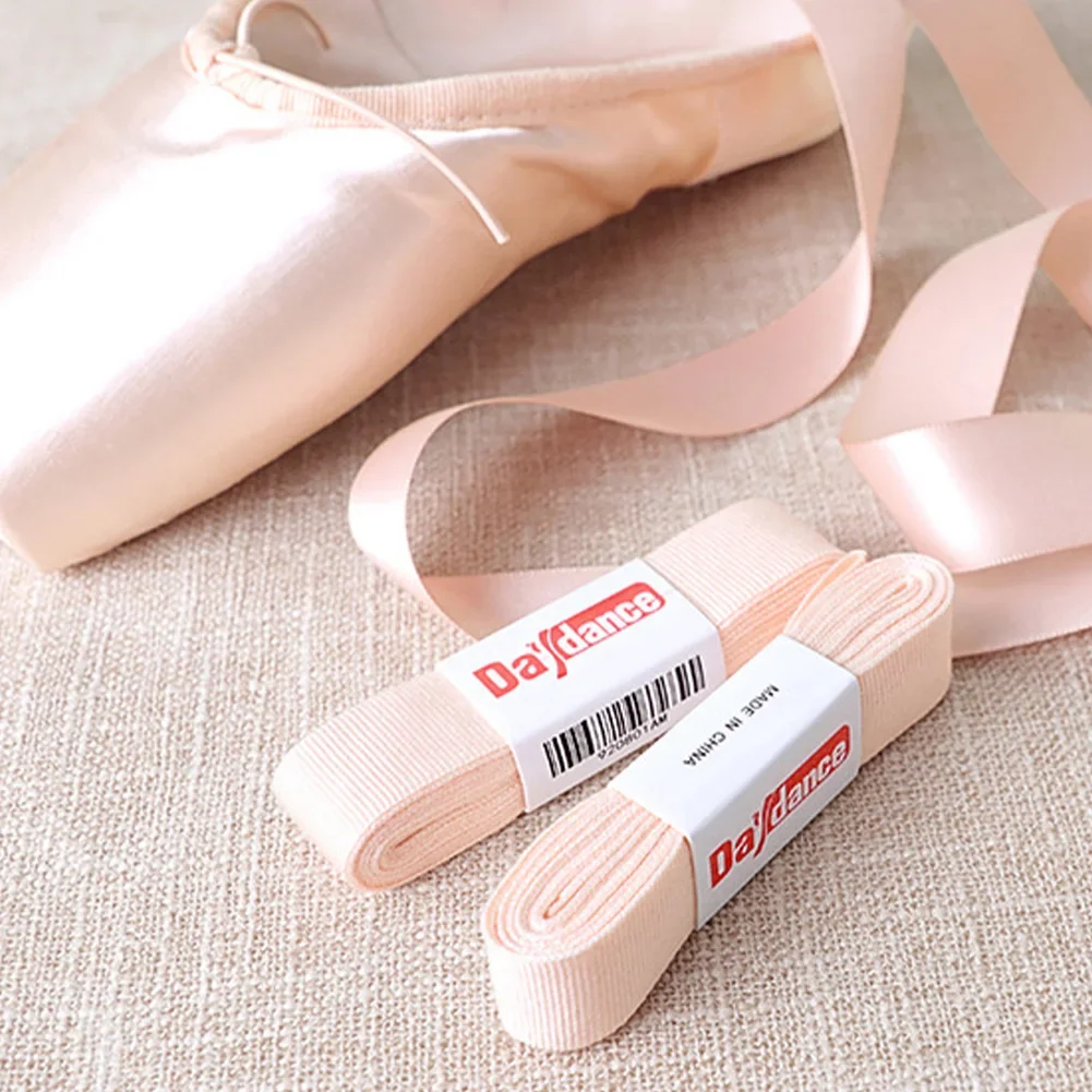 Vendaje de zapatos de punta de ballet de lona satinada para mujer para baile de bailarina