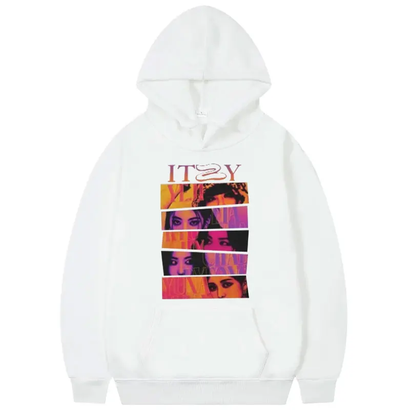 

Kpop ITZY Aesthetics Graphic Hoodies Men Women 90s Vintage Hooded Sweatshirts Fashion Casual Oversized Pullovers Y2k Streetwear