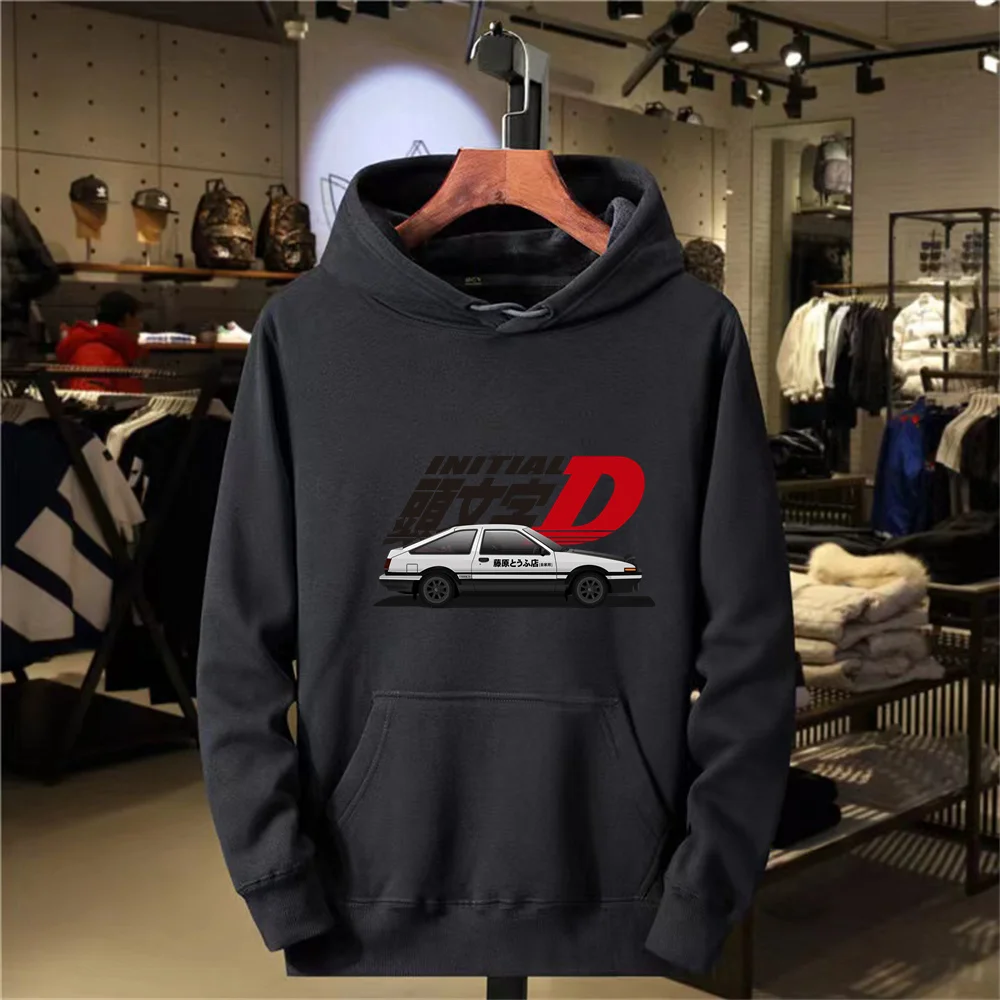 Men\'s Hoodie Autumn/Winter Alphabet Initial D Racing Men\'s Hoodie Casual Hoodie Pullover Men\'s Top Sports Shirt Men\'s