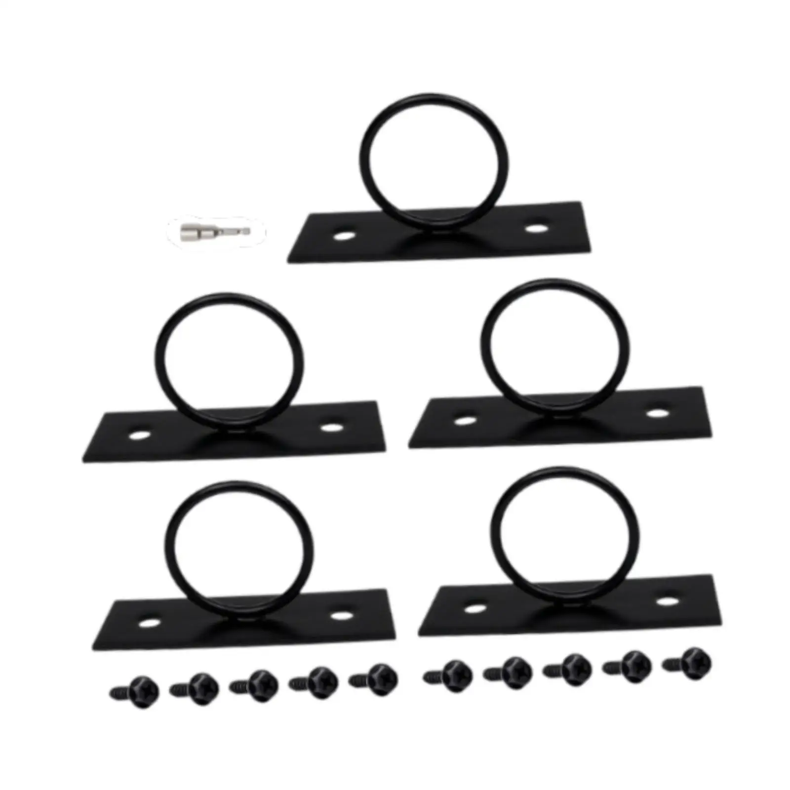 5 Pieces Decorative Rope Holders Accessories Easy Installation 2 inch Drop Ring Brackets for Deck Fencing Stair Hemp Rope Decor