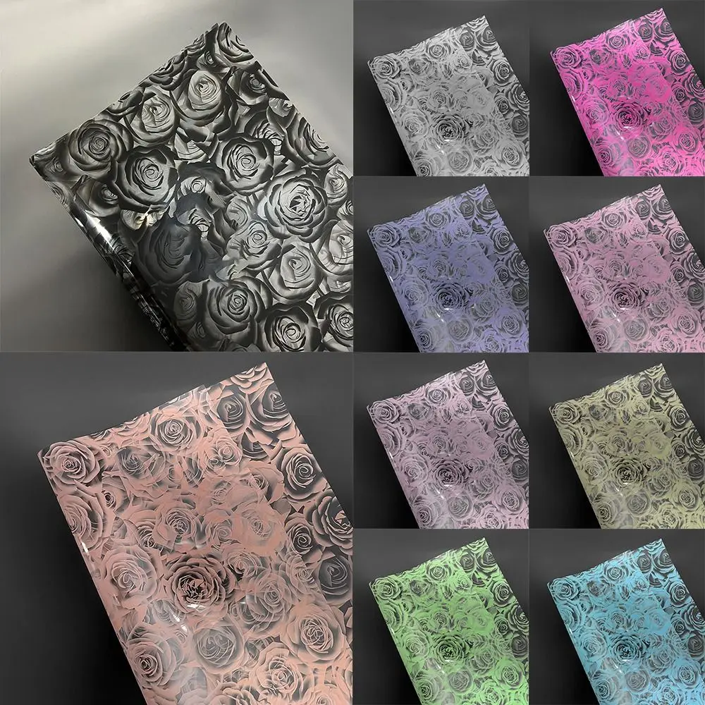 

Classic Dreamy Rose Glass Paper Waterproof Thickened Gifts Packaging DIY Bouquet Simple Style Packaging Pape Gift