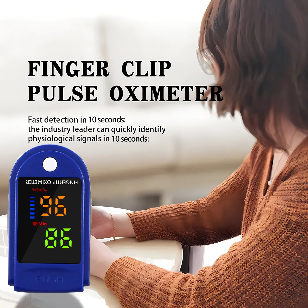 Finger Pulse Oximeter Medical Portable Blood Oxygen Oxymetre Heart Rate Saturation Meter OLED Oximetro De Dedo