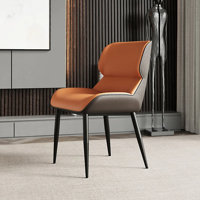 Modern Simple Dining Household Nordic Light Luxury Doll Chair Italian Hotel Restaurant Creative Leather Chair Negotiation