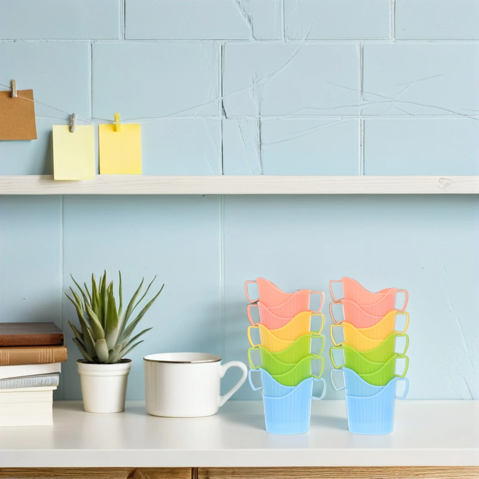 

20pcs Anti Scalding Cup Holder Disposable Coffee Sleeves Hot Holders Paper PP Office Tea Desk Organizers Space Saving Practical