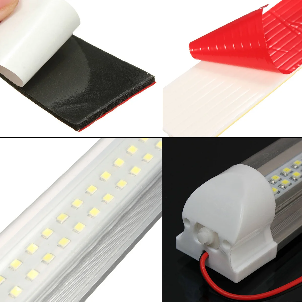 

2Pcs 12V 72 LED White Car Interior Light Strip Easy Install on Off for Cabinets Bars Closets Home Commercial Light Strip Bar