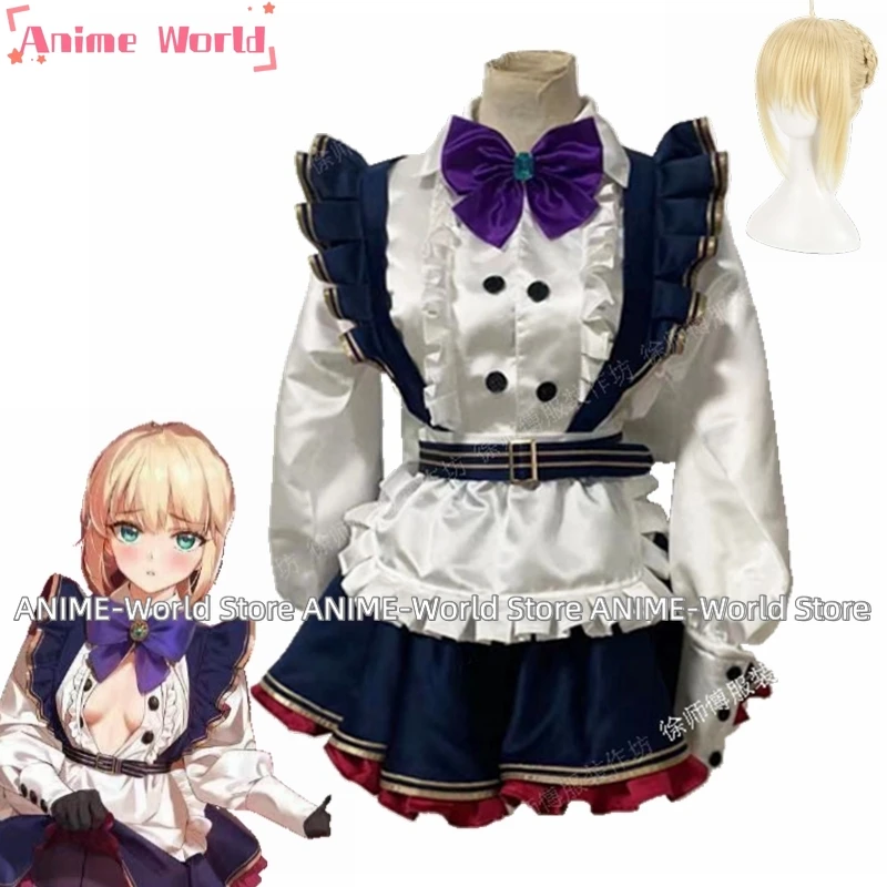 《Custom size》Fate Grand Order FGO Nero Claudius Caesar Augustus Germanicus Maid Cosplay Costume Christmas Halloween Wig