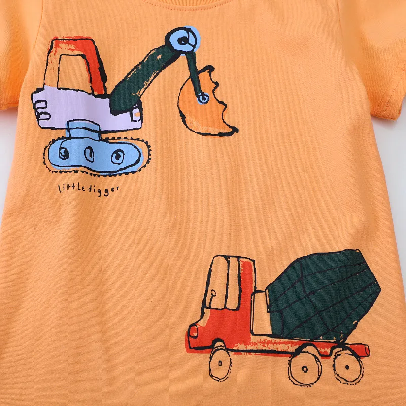 Jumping Meters 2-7T  New Arrival Summer Boys Girls Tees Cartoon Print Kids Tops Cotton Fashion Baby Clothes