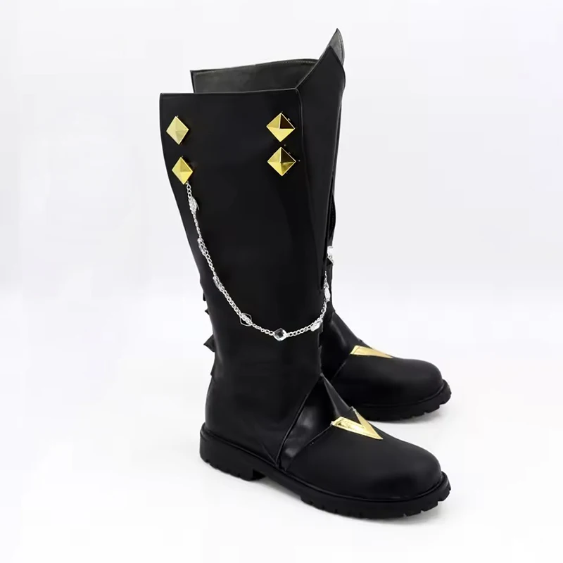 Genshin Impact Tartaglia Cosplay Shoes Prop PU Leather Shoes Halloween Carnival Boots Custom Made