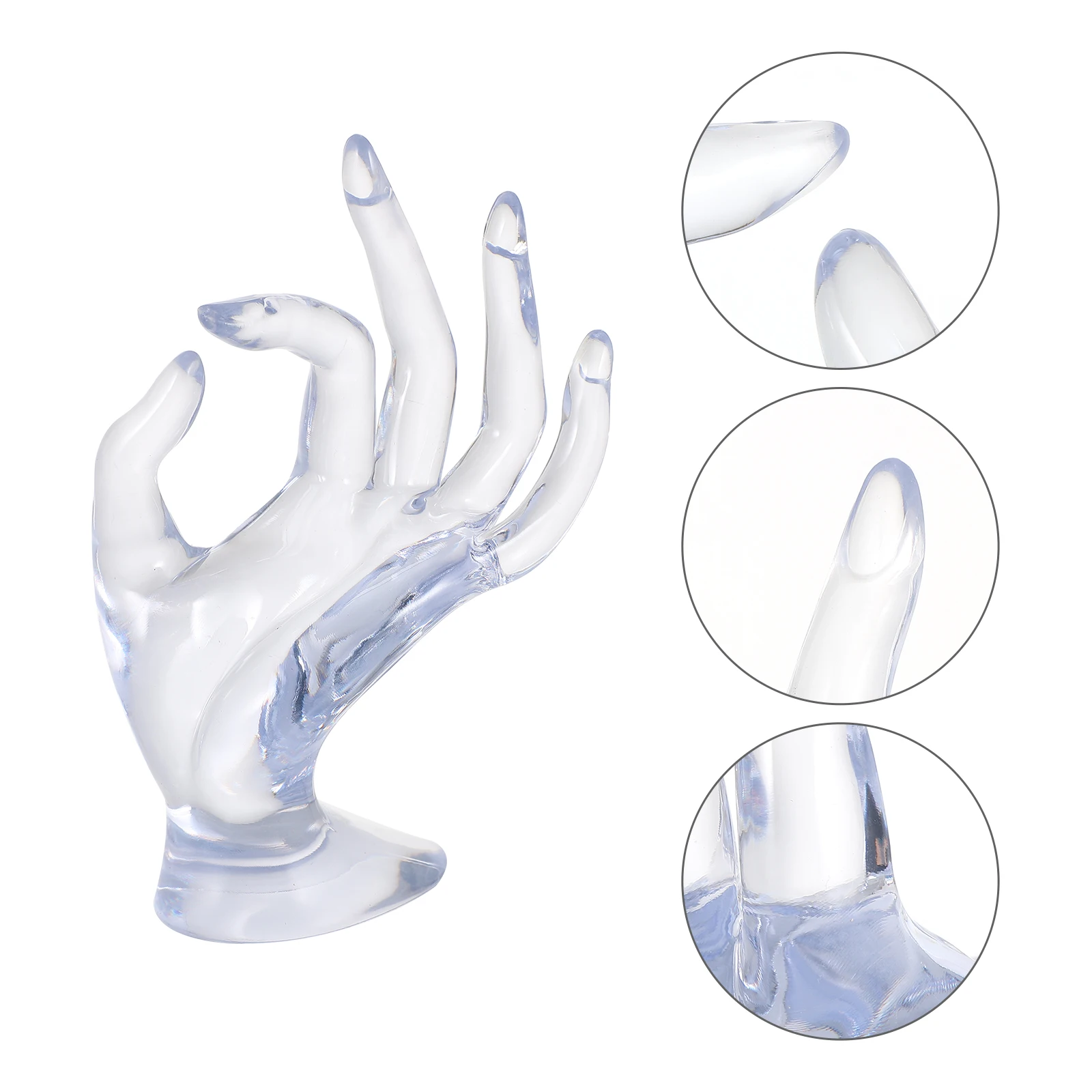 

Creative Transparent Hand Form Ring Stand Holder Durable Lightweight Jewelry Organizer Display Rack For Home Store Desktop