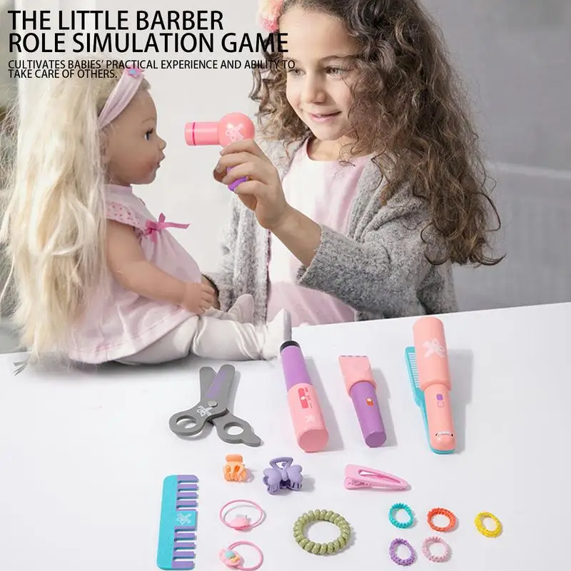 Girls Beauty Salon Set Hair Styling Play Toys For Little Girls kids Pretend Play Kid Make Up Hairdressing Simulation Wooden Toy