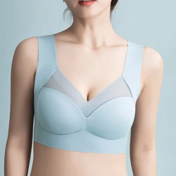 Woman Top Bra Sexy Push Up Bra Seamless Ice Silk Underwear Women Unwired Ring Sleep Lingerie Fitness Sports Bralette Invisible