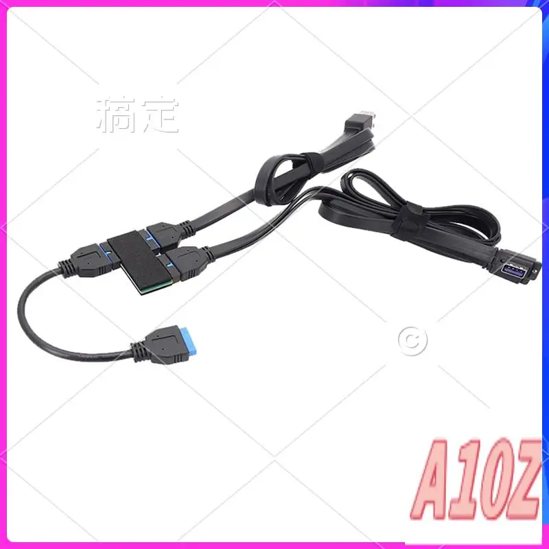 

0Z-3.0 19Pin 1 To 2 Header Extension Wire Black USB HUB With Adopting Chip And Modular Cable Line And Expansion Card
