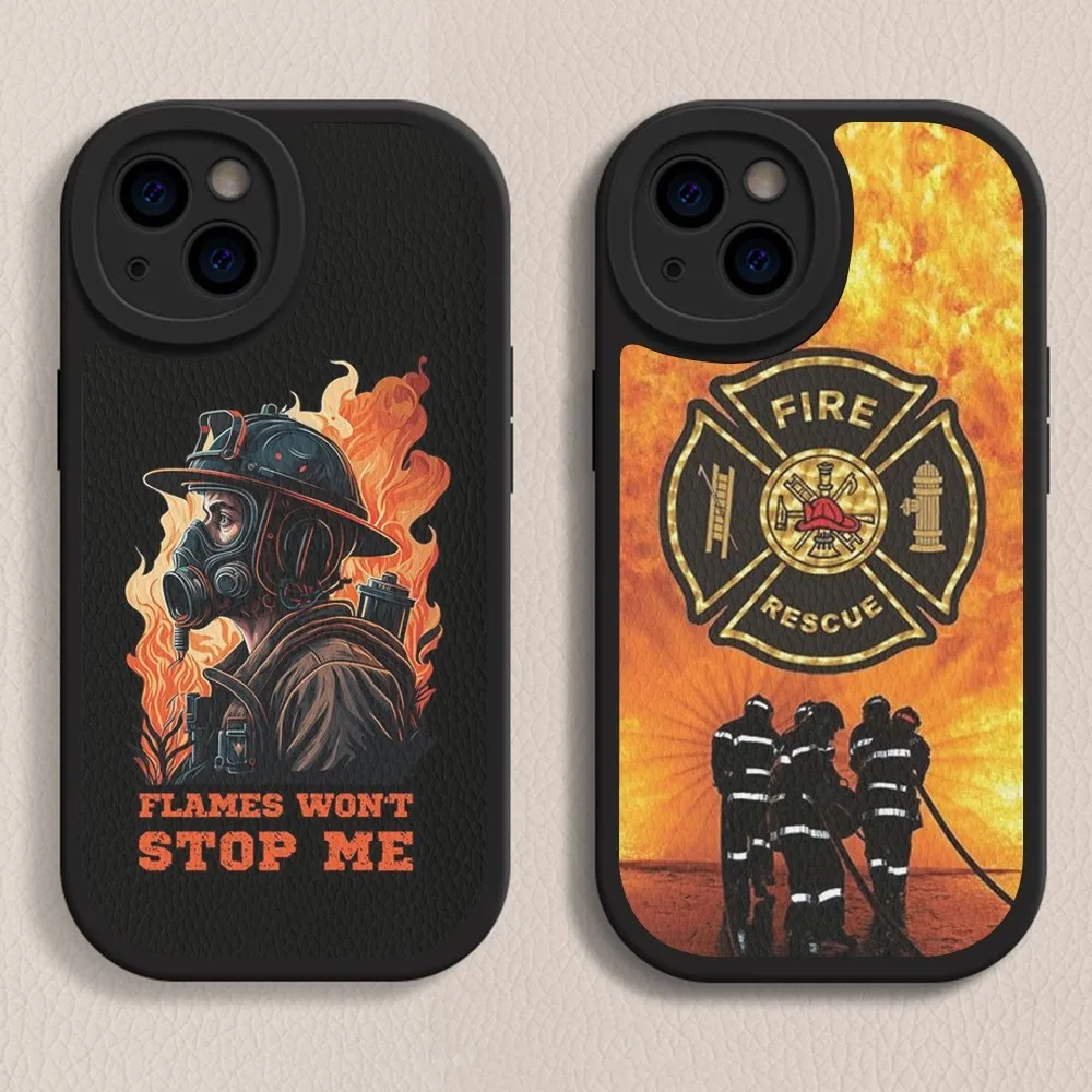 Firefighter Heroes Fireman Phone Case Hard Leather For iPhone 14 13 12 Mini 11 14 Pro Max Xs X Xr 7 8 Plus 6 6s