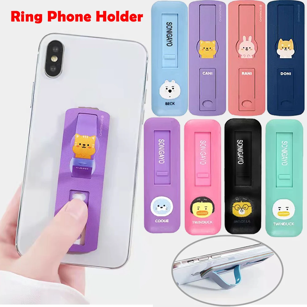 

Mobile Phone Holder Universal Finger Kickstand Cell Phone Grip Holder Wristband Stand Phone Case Hand Strap Push Pull Holder