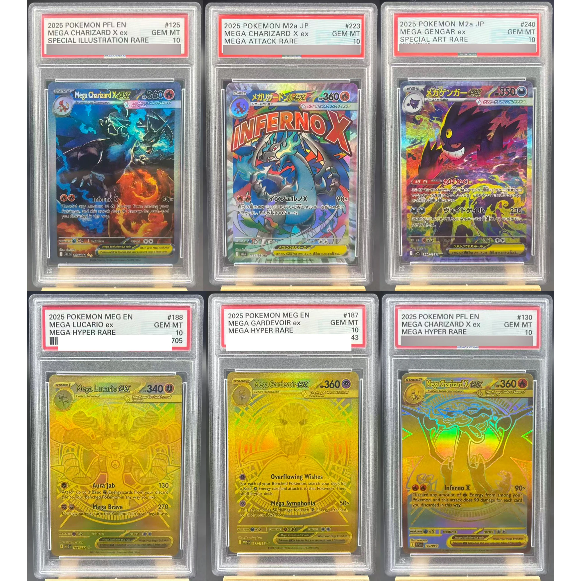 

Diy PTCG MEGA Charizard X ex Gengar японская карта рейтинг Люцирио Гардеvoir копировая версия классическая коллекционная карта аниме подарочная игрушка