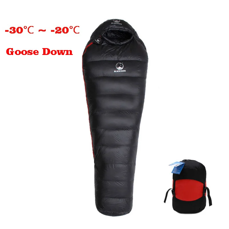 

1600G/2000G/3000G Filling White Goose Down Adult Mummy Style Sleeping Bag Fit for Winter Thermal Travel Camping Very Warm