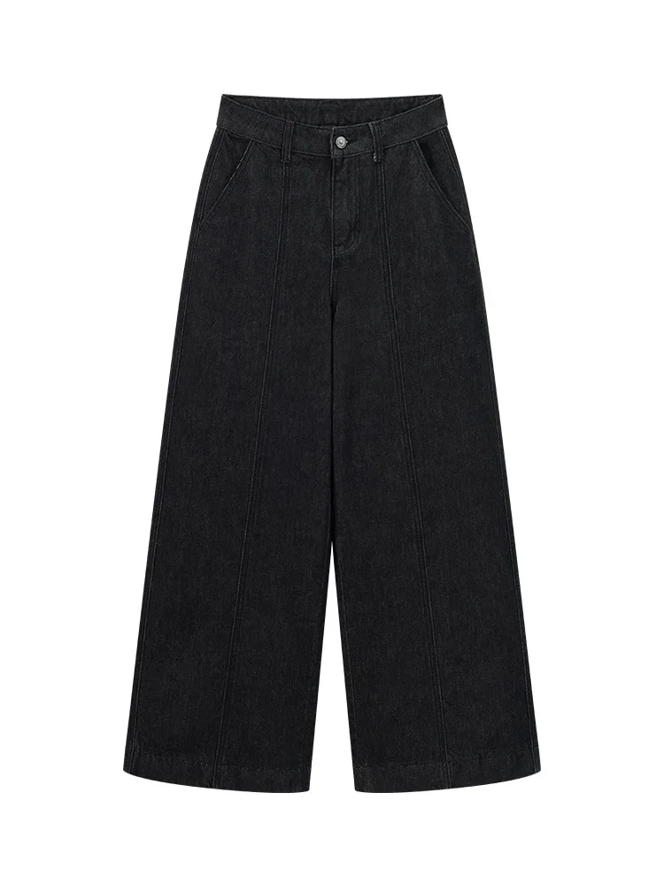 High Waist Wide Leg Jeans for Women – Loose Fit Retro Denim Trousers, Slimming Casual Office Pants for Summer & Petite Figures