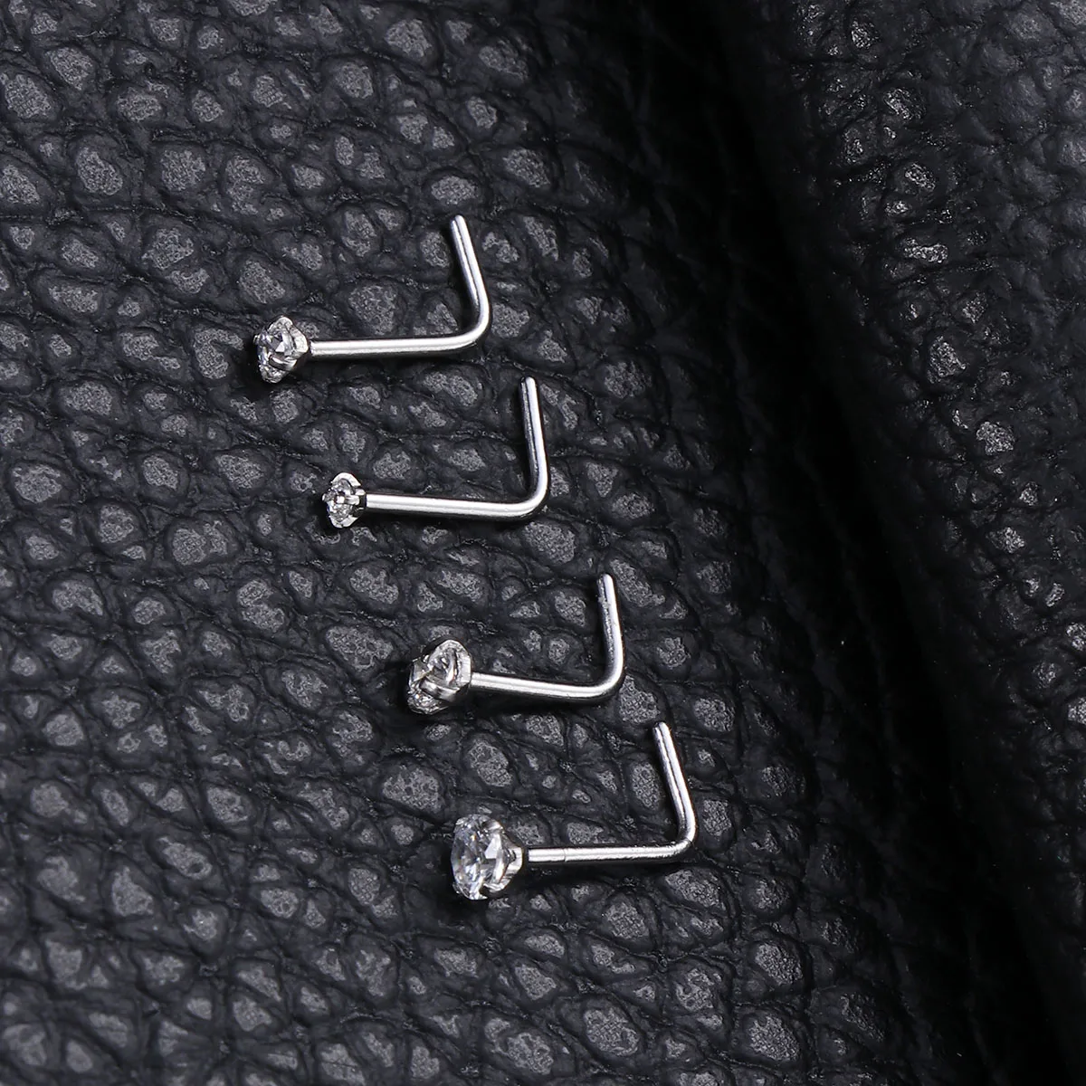 

8Pcs Stainless Steel Rhinestone Nose Painless Safe Piercing Jewelry for Men Women Elegant Crystal Nose Party Banquet