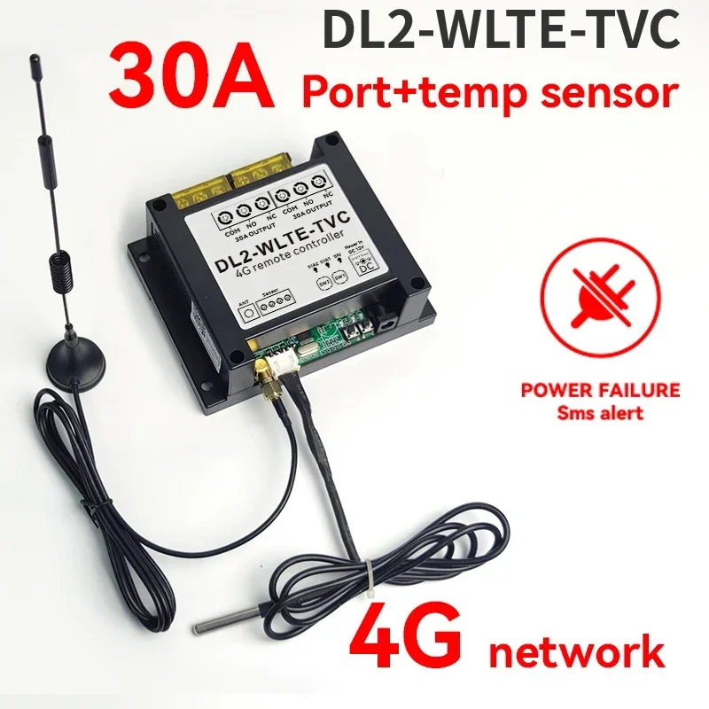 Intelligent 4G LTE Controller DL2-WLTE-T/TC 2CH APP Remote Control 0A Motor High Power Relay Switch Dialing SMS WEB Fault Alarm