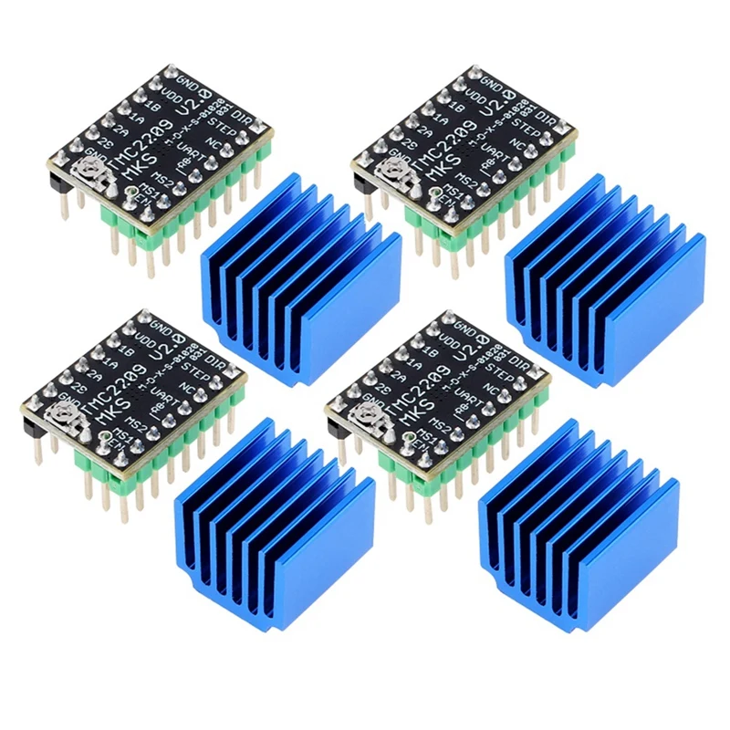 

4Set TMC2209 V2.0 Stepper Motor Driver Fit For Ender 3 E3D V3 Control Board 3D Printer Parts Replace A4988 Support UART
