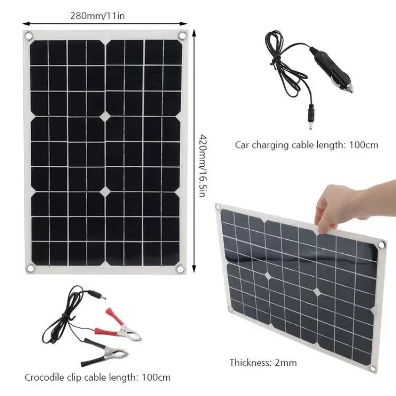 200W Solar Panel 12V Flexible Battery Charger Dual USB 5V With 100A Controller Solar Cells Power Bank for Phone Car Yacht RV