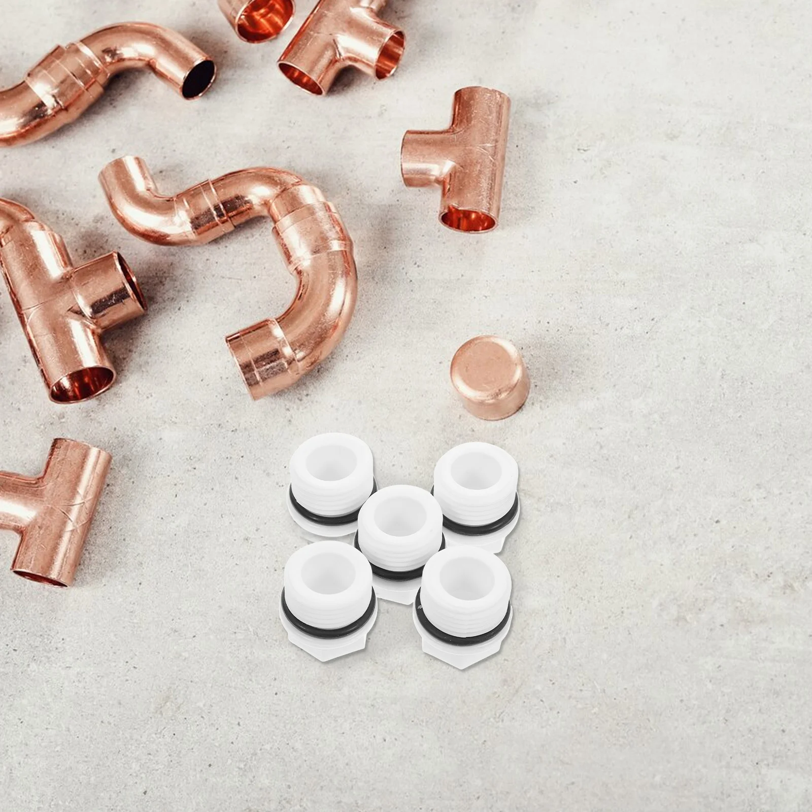 

5pcs 1/2" Male Threaded Ppr End Cap Connector White Pipe Fitting For Water Leak Stop Garden Hose Sealing Plug Ppr