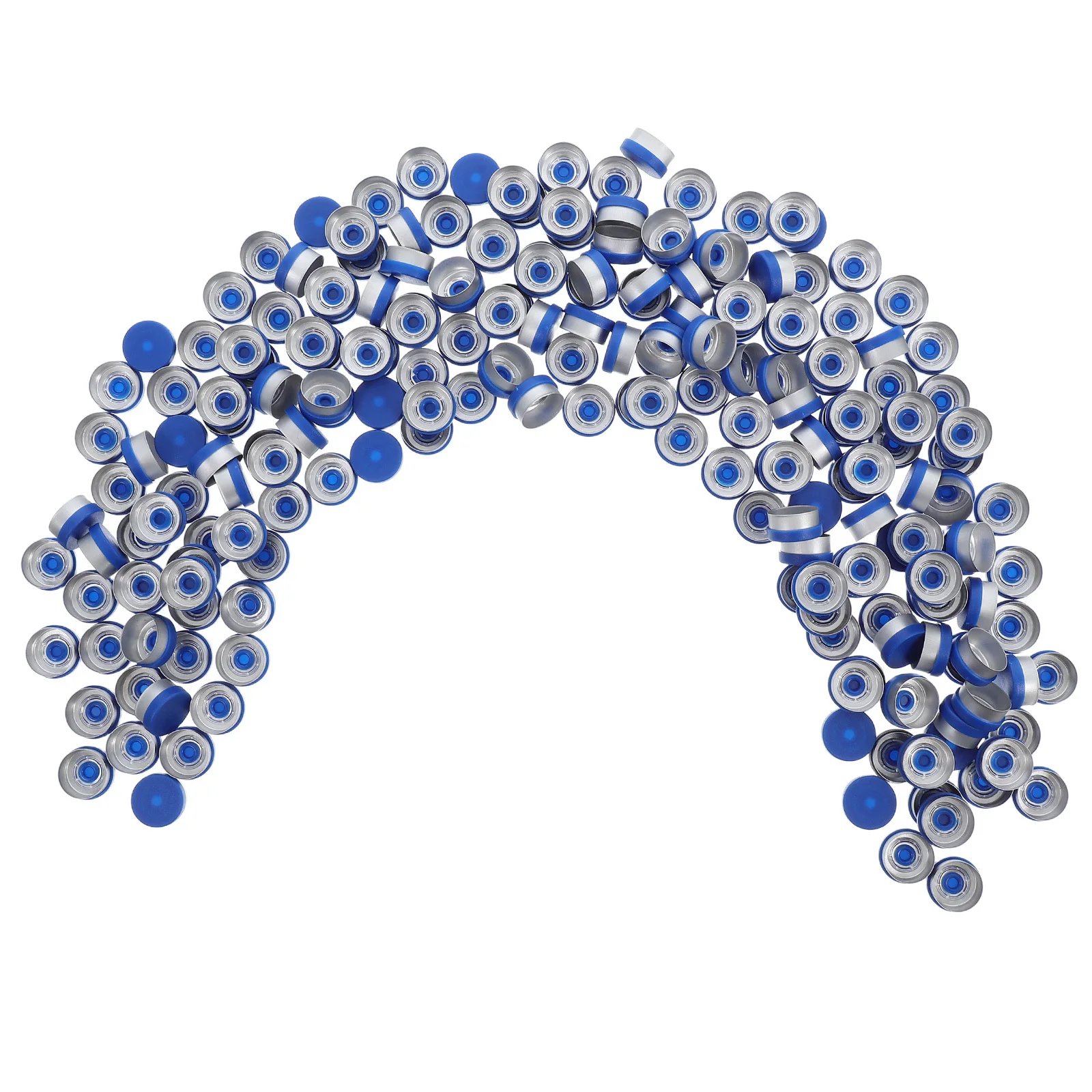 200 قطعة قبعات علوية قابلة للطي لعينة الجرار غطاء عازل آمن لقوارير مساحة الرأس غطاء ألومنيوم بلاستيكي مقاوم للمواد الكيميائية