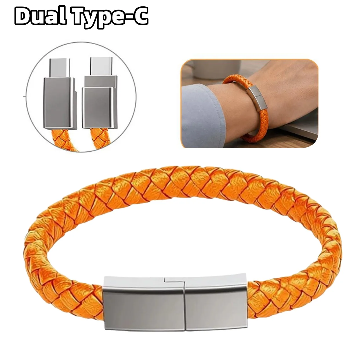 Creative Bracelet USB C to USB C Charging Cable ,Type C PD Fast Charging Data Sync Data Cord For iPhone 16 15 Samsung Xiaomi