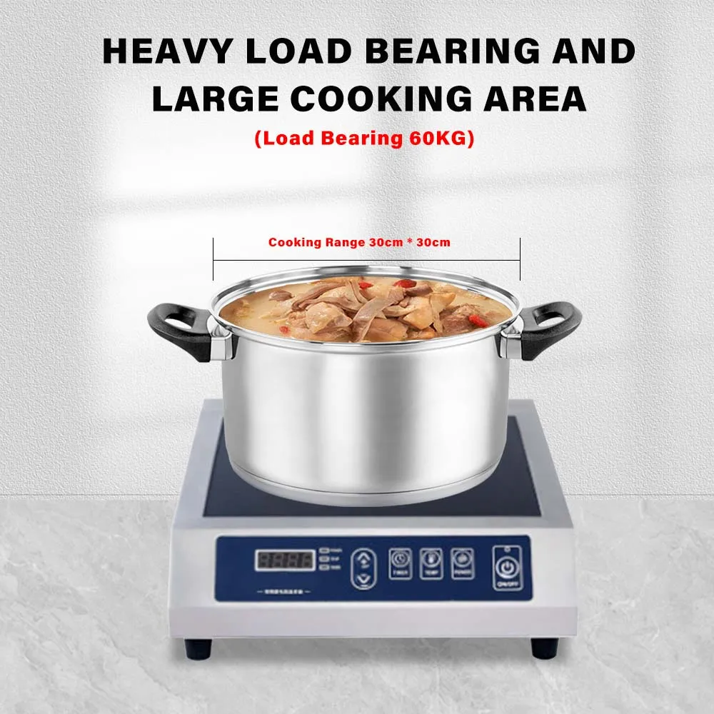 ZD01 Piano cottura a induzione Piano cottura a induzione Fornello a induzione da appoggio in acciaio inossidabile di grado commerciale Bruciatore elettrico portatile