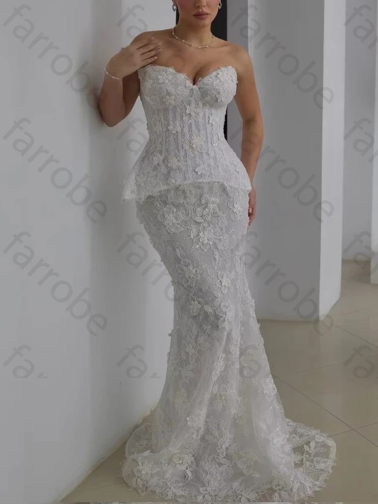 Maßgeschneiderte sexy Brautkleider mit herzförmigem Ausschnitt, elegantes, ärmelloses, rückenfreies Meerjungfrauenkleid, exquisites, hochwertiges Ballkleid