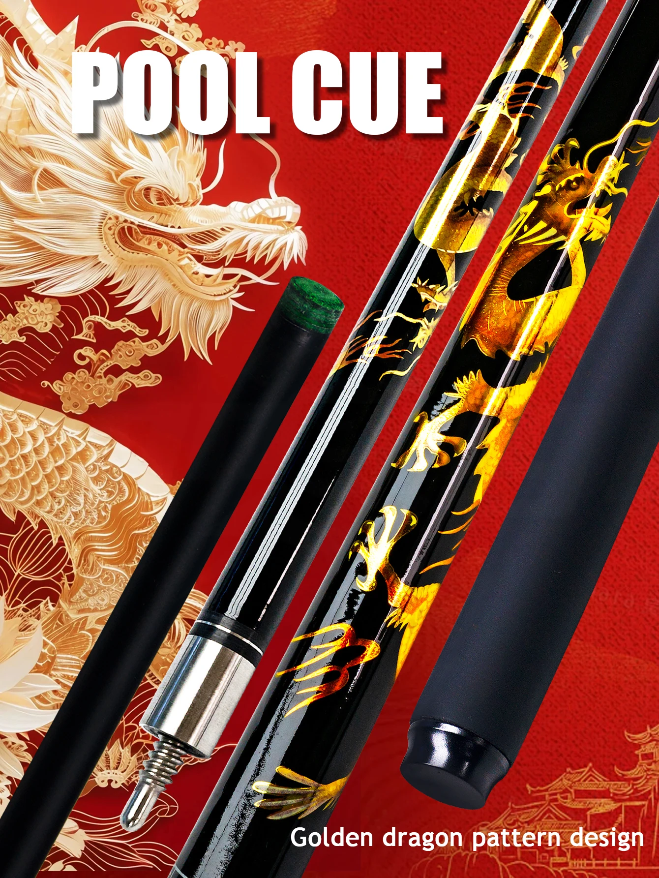 Professional Carbon Billiard Cue with Dragon Design for 9 Ball and Carom High Performance Pool Stick 12.5mm