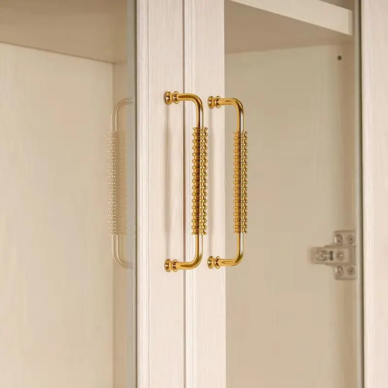 Nordic Luxury 10PCS Solid Brass Gold Furniture Pulls Handles Drawer Pulls Cupboard Wardrobe Dresser Kitchen Cabinet Pulls Pens