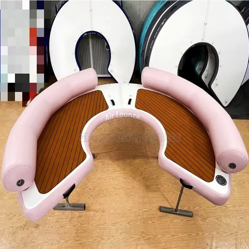 Commercial water drop suture docking platform pier island inflatable floating teak pontoon pier