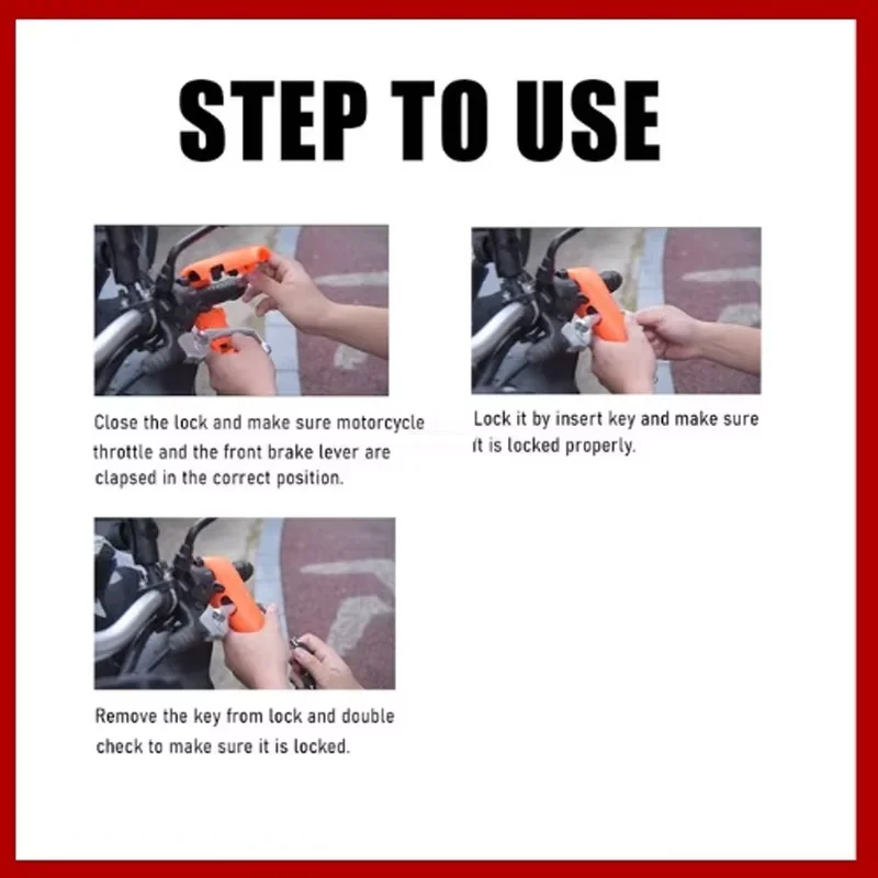 Universal Motorcycle Handlebar Lock Anti-theft Accelerator Brake Lock Motorcycle Accessories image 2
