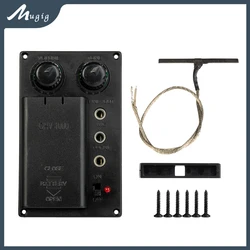 Mugig 4/4 Violin Pickup Durable Violin Silent EQ Preamp Pickup Set W/ Under Saddle Piezo+ Screws For DIY Violin