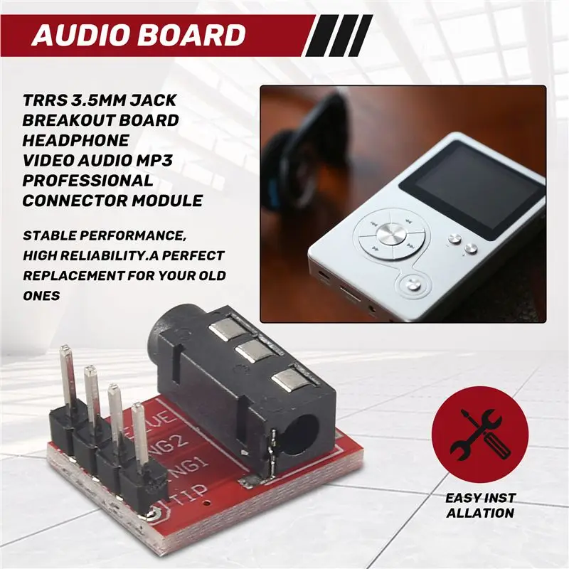 A75Q-TRRS 3.5Mm Jack Breakout Board Headphone Video Audio MP3 Professional Connector Module