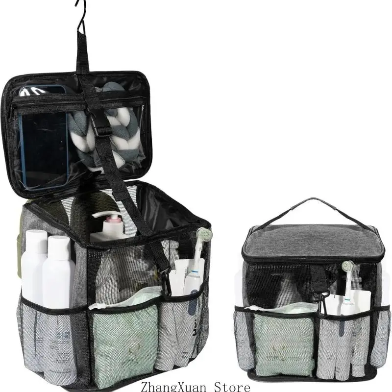 Spacious Mesh Travel Shower Bag With Separate Compartments Easy To Carry 3XUF
